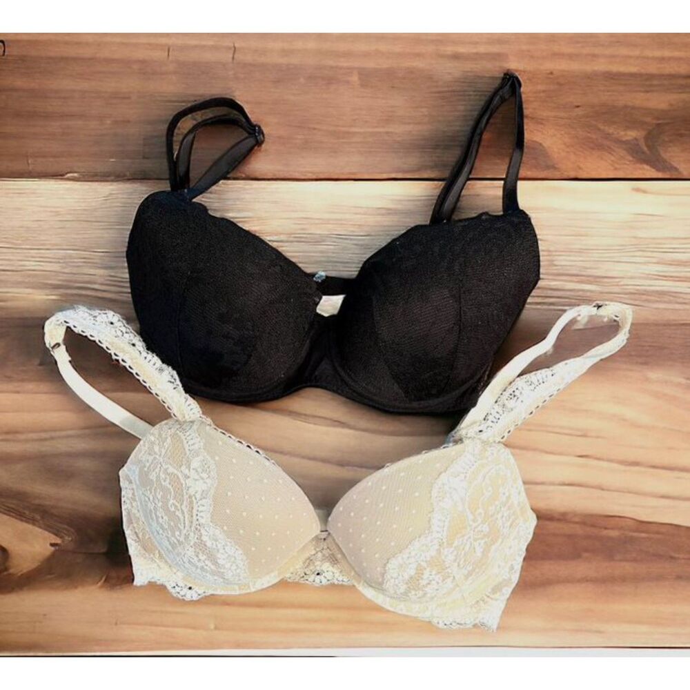 Victoria's Secret Pink Dream Angels & Date Push Up Wired Bras Size 32DD